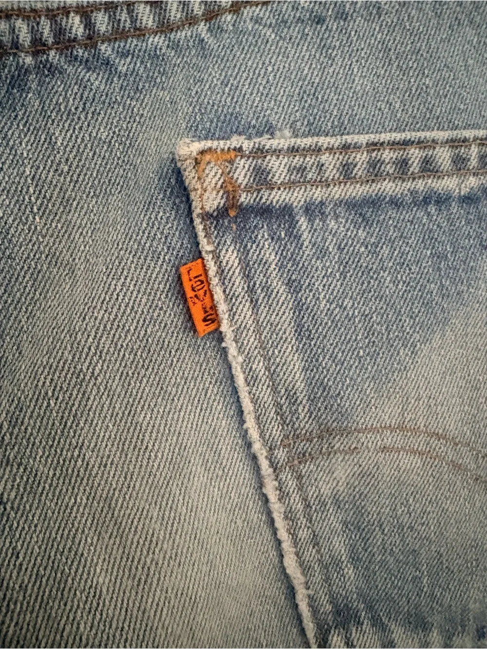 Vintage men’s Levi's Straight-Leg Medium Blue Denim Jeans w rare orange tag